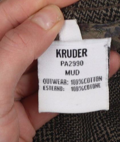 Kruder Women’s Brown Check Cotton Chino Trousers Size 16