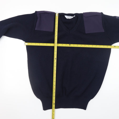 The Co-operative Clothing Men’s Blue Wool Work Jumper M V-Neck Pullover