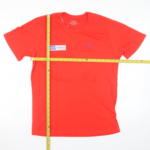 Ronhill Men's Red Short Sleeve Running T-Shirt Medium Polyester