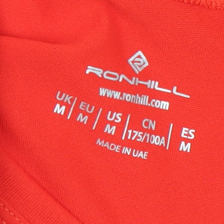 Ronhill Men's Red Short Sleeve Running T-Shirt Medium Polyester