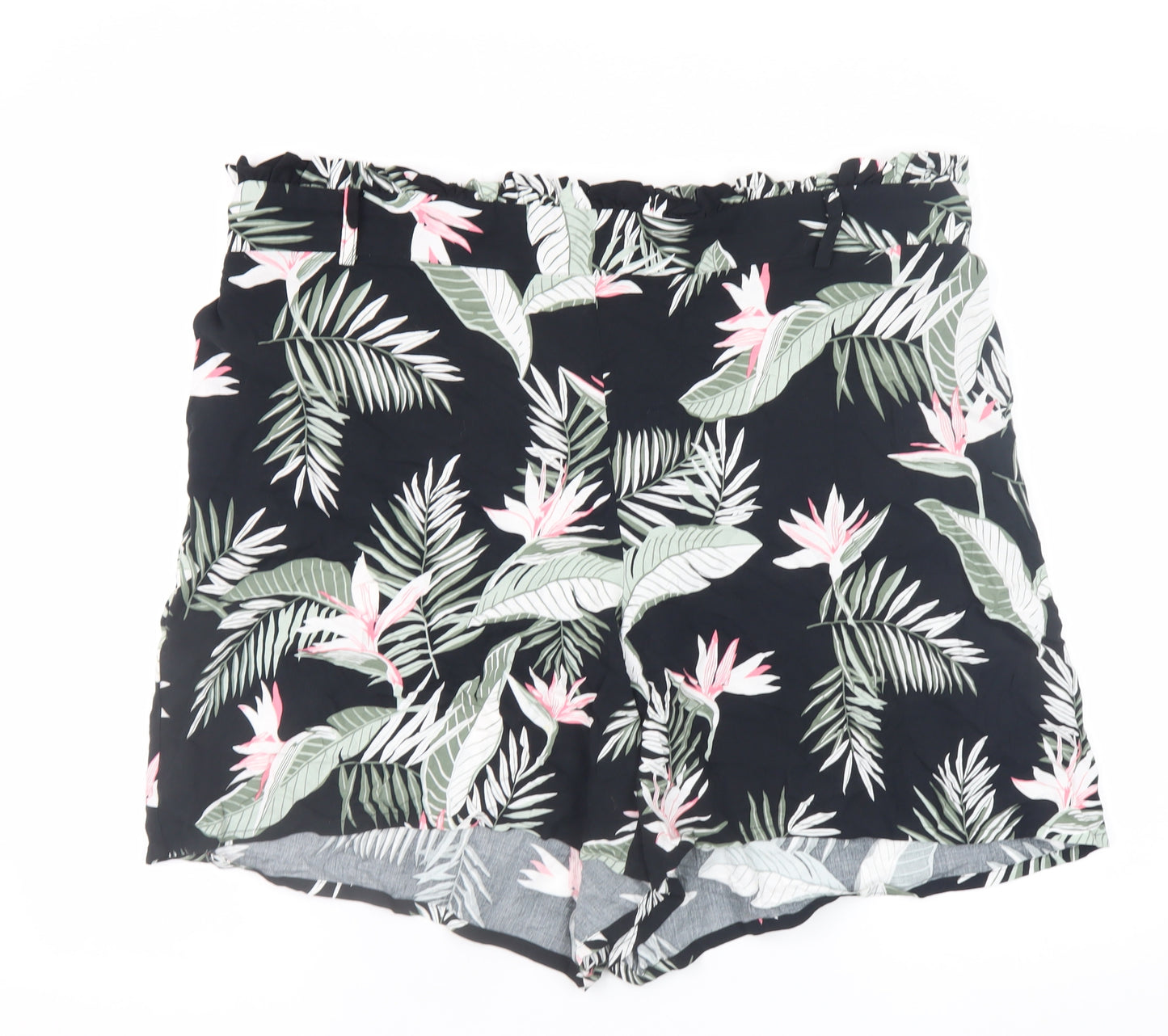 Vero Moda Womens Black Floral Paperbag Shorts Size 18