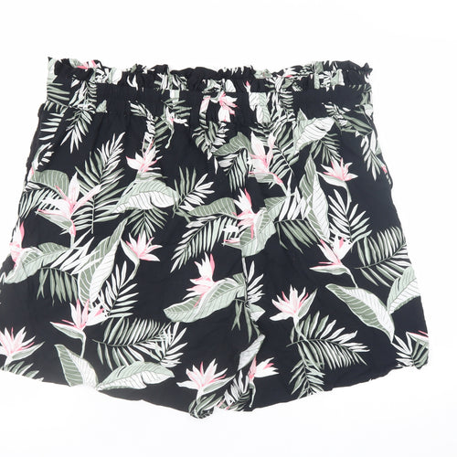 Vero Moda Womens Black Floral Paperbag Shorts Size 18