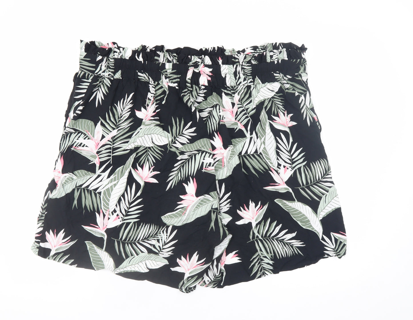 Vero Moda Womens Black Floral Paperbag Shorts Size 18