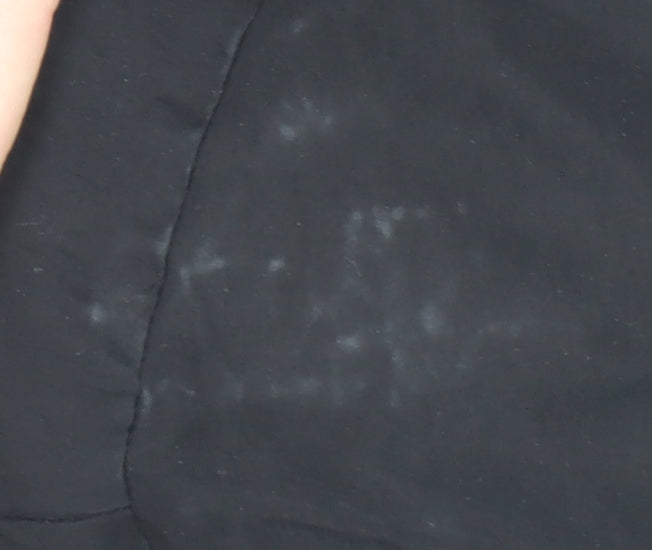 Pull & Bear Women's Black Cropped Button-Up Shirt Size 12