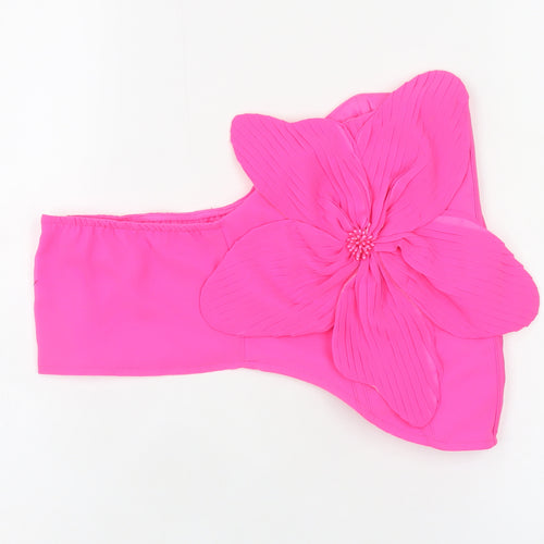 Boohoo Women’s Pink One Shoulder Cropped Blouse UK 14
