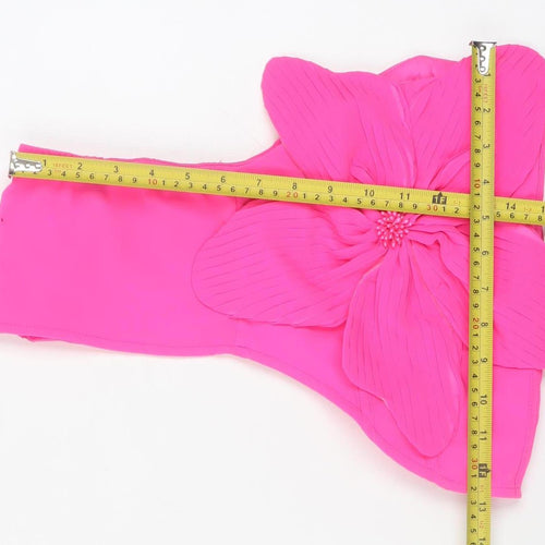 Boohoo Women’s Pink One Shoulder Cropped Blouse UK 14