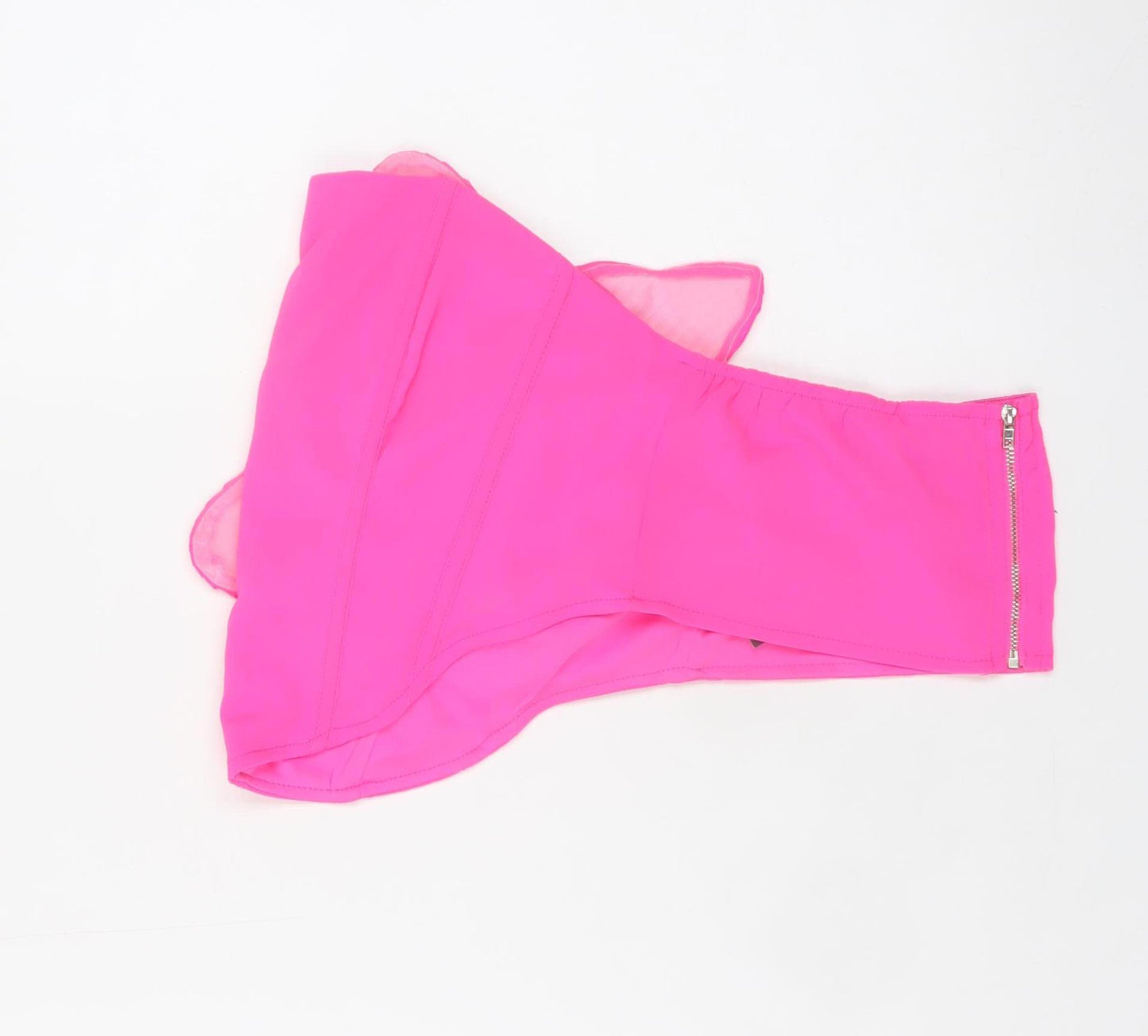 Boohoo Women’s Pink One Shoulder Cropped Blouse UK 14