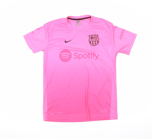 Nike Barcelona Pink Football Shirt Unisex L Athletic Fit