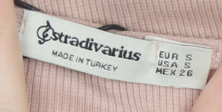 Stradivarius Womens Pink NYC 1990 Long Sleeve Pullover Jumper Size 8