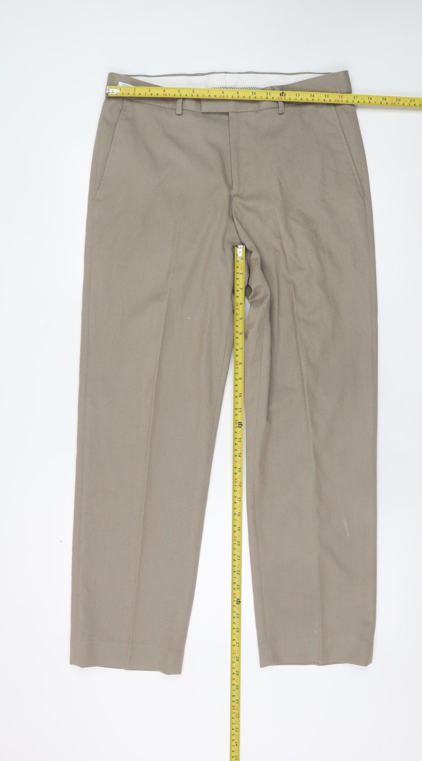 St. Bernard for Dunnes Stores Men's Beige 34W 31L Regular Fit Chino Trousers