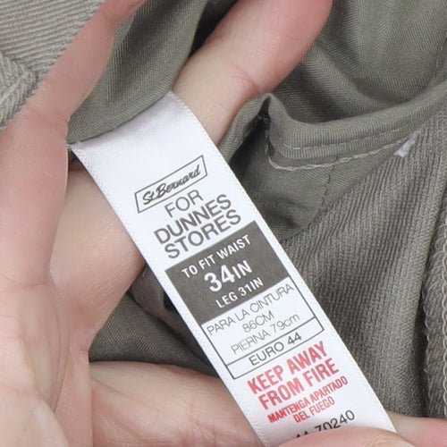 St. Bernard for Dunnes Stores Men's Beige 34W 31L Regular Fit Chino Trousers