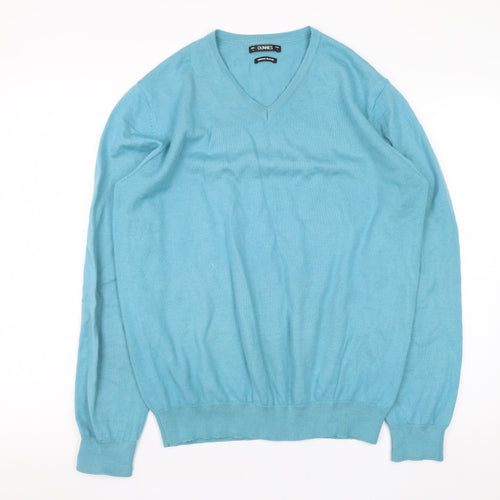 Dunnes Men’s Blue Merino Blend V-Neck Jumper Size L