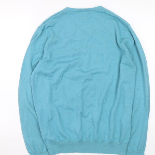 Dunnes Men’s Blue Merino Blend V-Neck Jumper Size L
