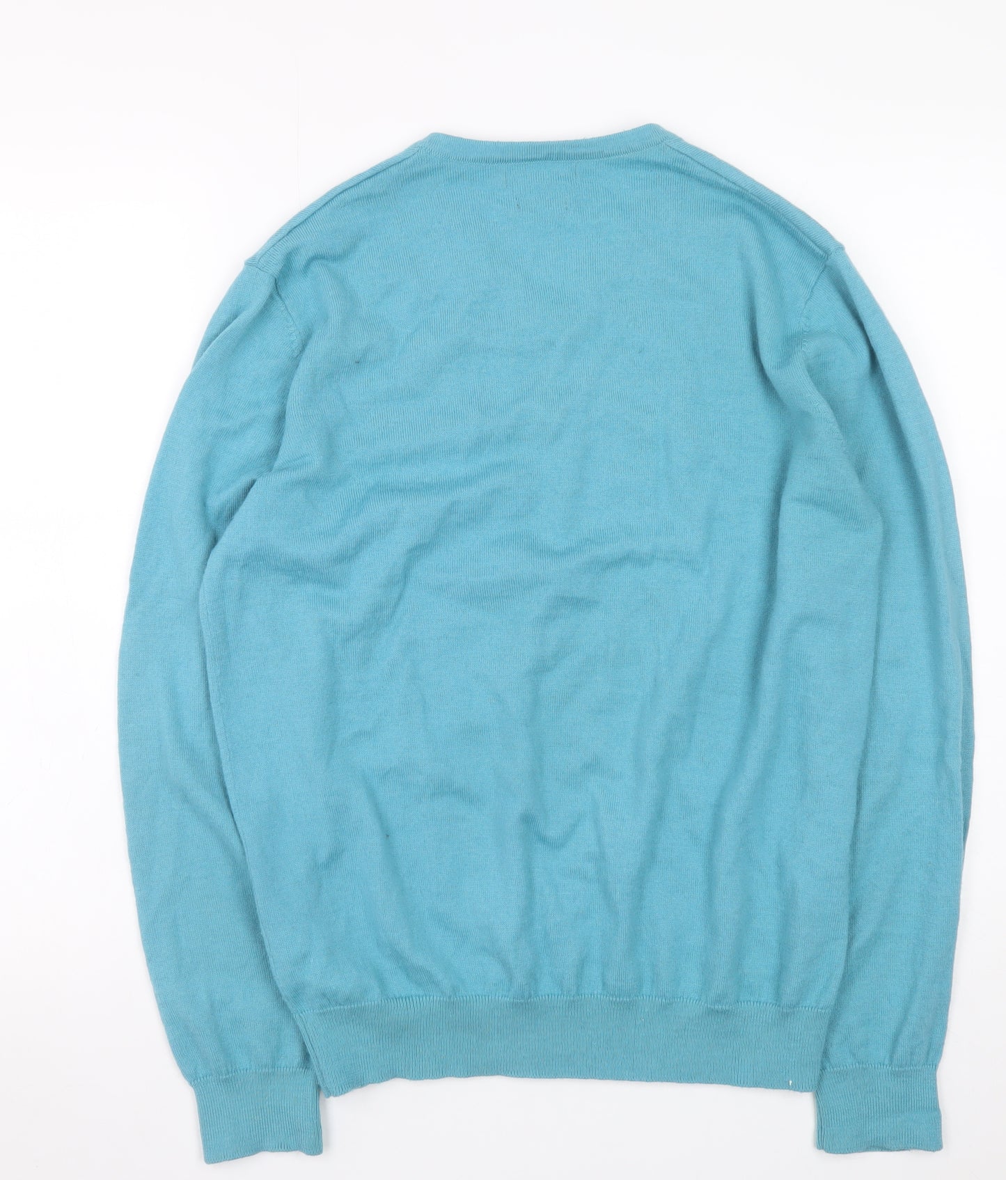 Dunnes Men’s Blue Merino Blend V-Neck Jumper Size L