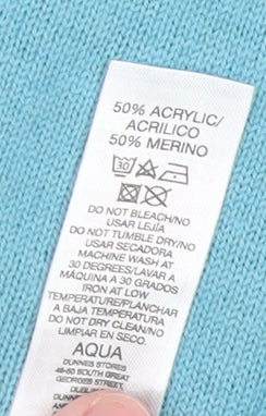 Dunnes Men’s Blue Merino Blend V-Neck Jumper Size L