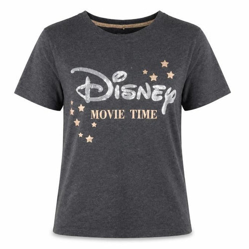 Disney Girls Charcoal Grey XS Graphic 'Movie Time' Short Sleeve T-Shirt