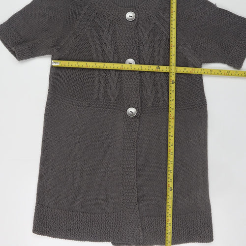 Marks and Spencer Women’s Grey Short Sleeve Cable-Knit Cardigan UK 14