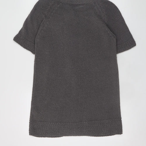 Marks and Spencer Women’s Grey Short Sleeve Cable-Knit Cardigan UK 14