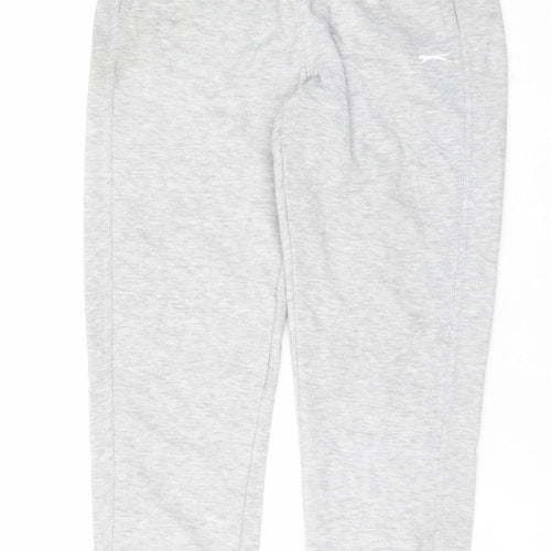 Slazenger Mens Grey Sweatpants Regular Fit Fleece Jogger M
