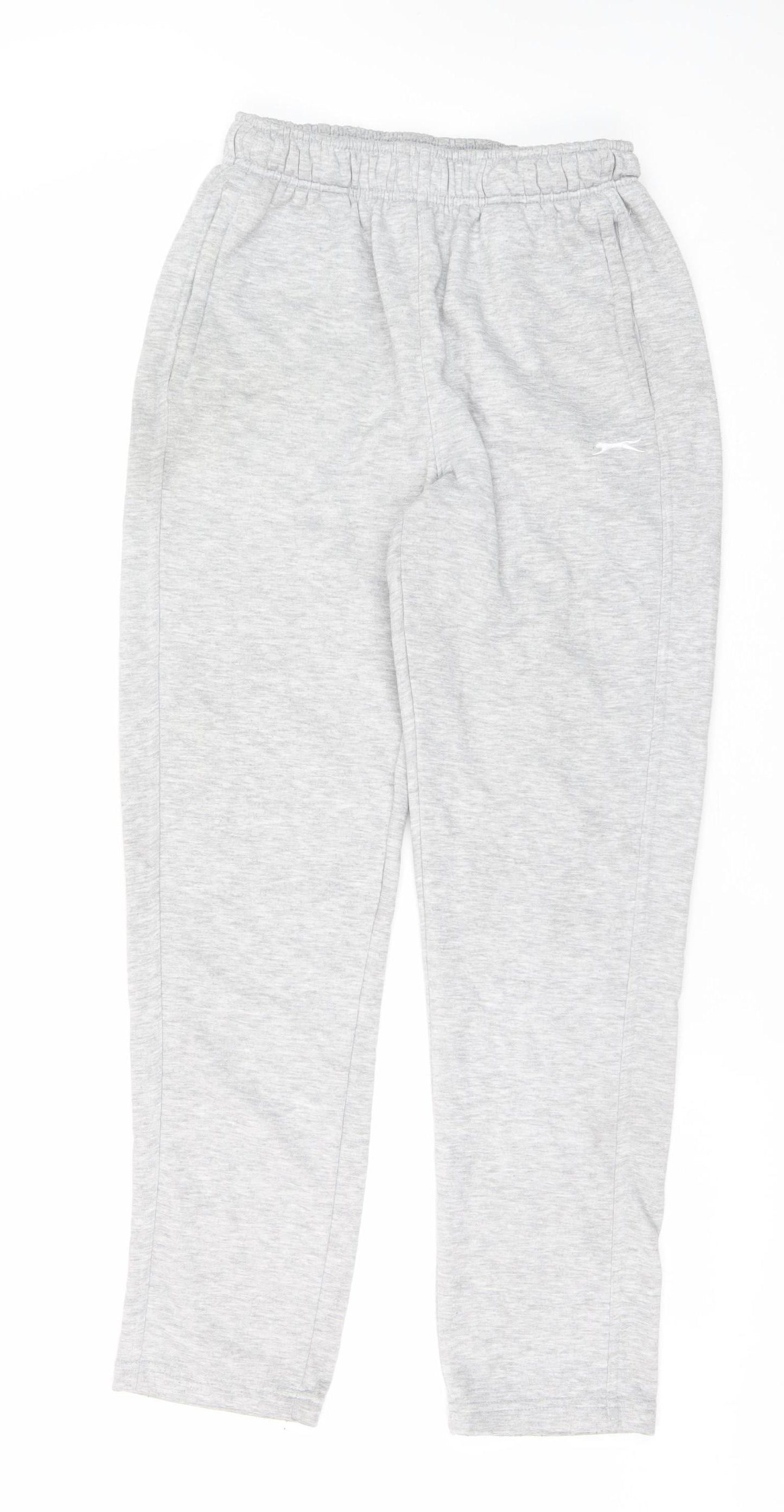 Slazenger Mens Grey Sweatpants Regular Fit Fleece Jogger M
