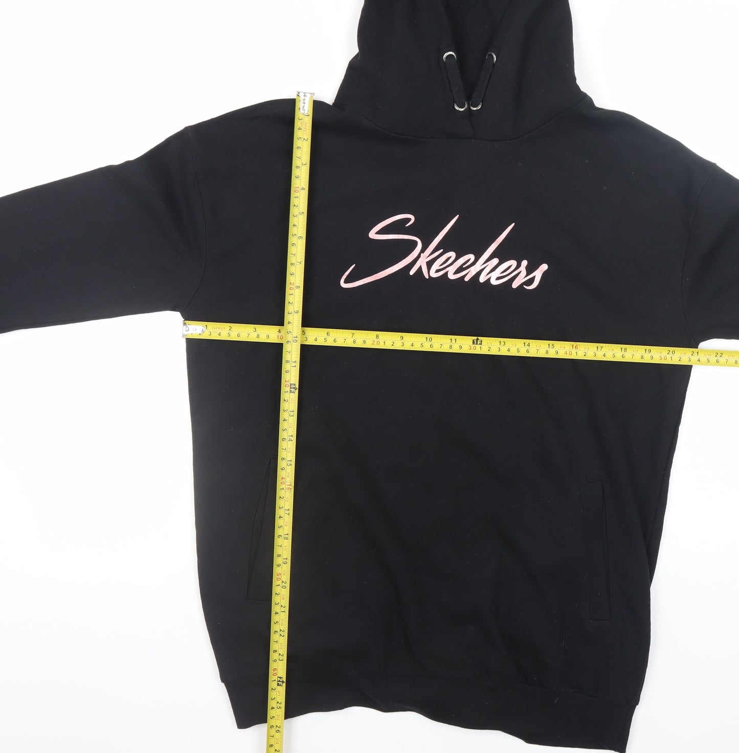 Skechers Teens Black Pullover Hoodie 14-15Y Cotton Blend