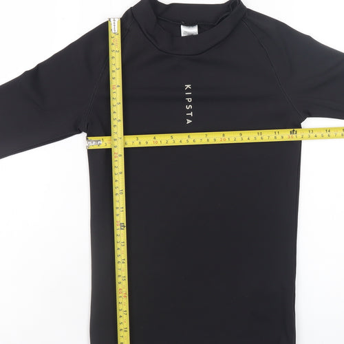 Kipsta Girls Black Long Sleeve Mock Neck Activewear Top 10-11 Years