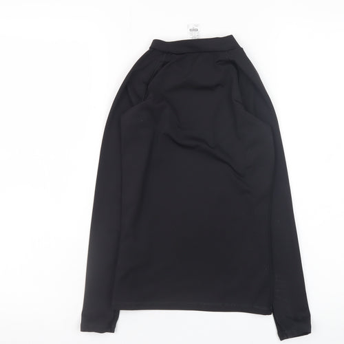 Kipsta Girls Black Long Sleeve Mock Neck Activewear Top 10-11 Years