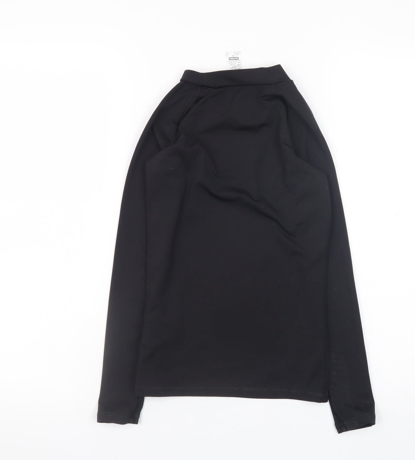 Kipsta Girls Black Long Sleeve Mock Neck Activewear Top 10-11 Years