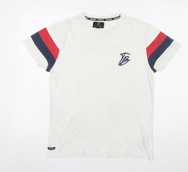 Threadbare Men’s White Colourblock Short Sleeve Cotton T-Shirt S
