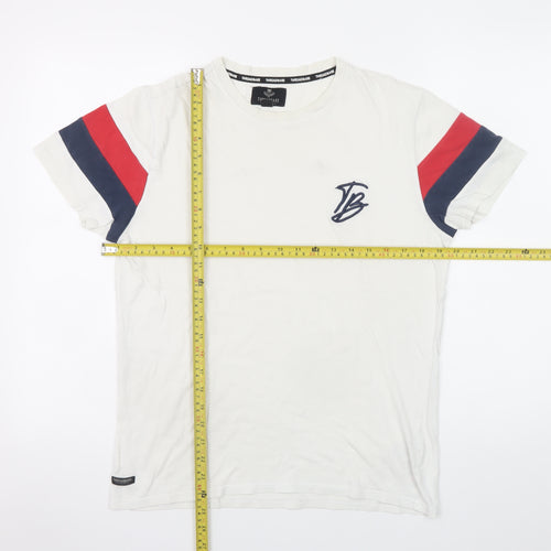 Threadbare Men’s White Colourblock Short Sleeve Cotton T-Shirt S