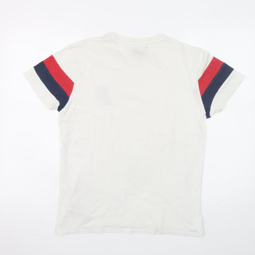 Threadbare Men’s White Colourblock Short Sleeve Cotton T-Shirt S