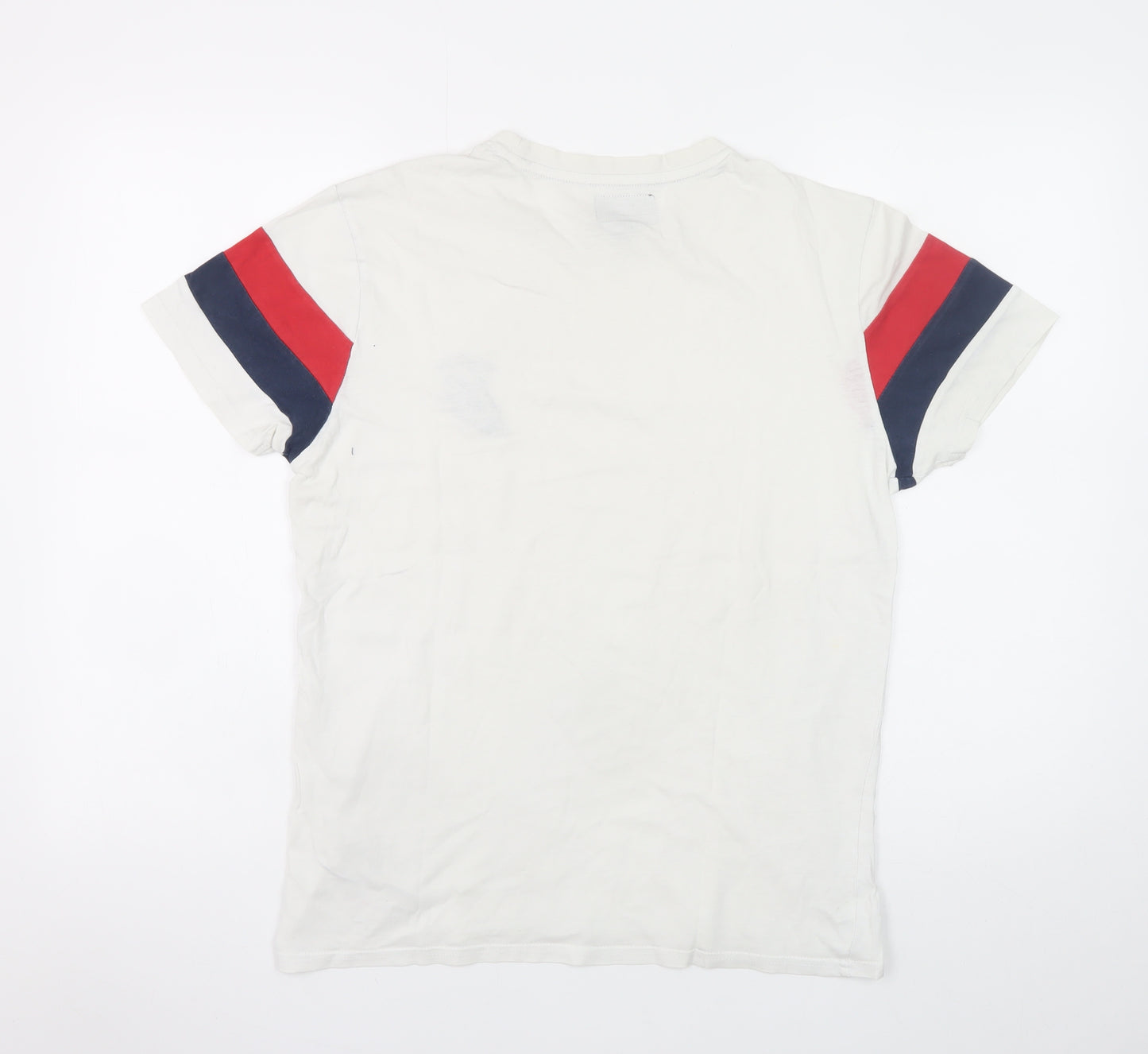 Threadbare Men’s White Colourblock Short Sleeve Cotton T-Shirt S