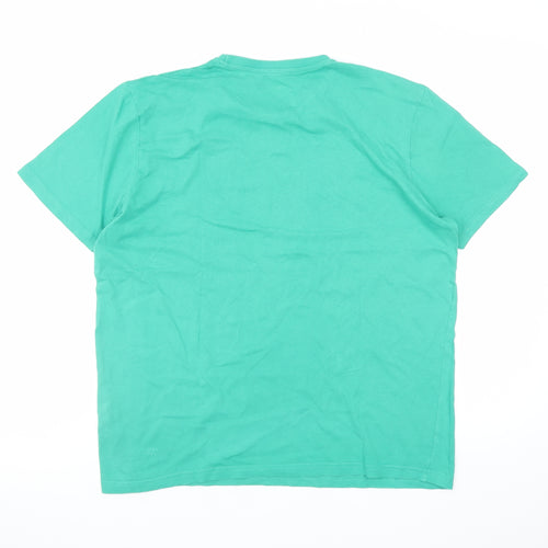 Dunnes Stores Men's Green Regular Fit Cotton Short Sleeve T-Shirt M