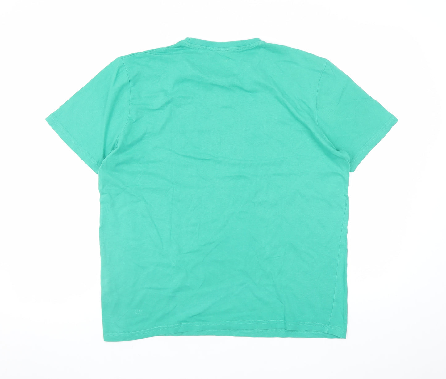 Dunnes Stores Men's Green Regular Fit Cotton Short Sleeve T-Shirt M