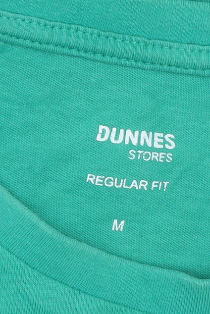 Dunnes Stores Men's Green Regular Fit Cotton Short Sleeve T-Shirt M