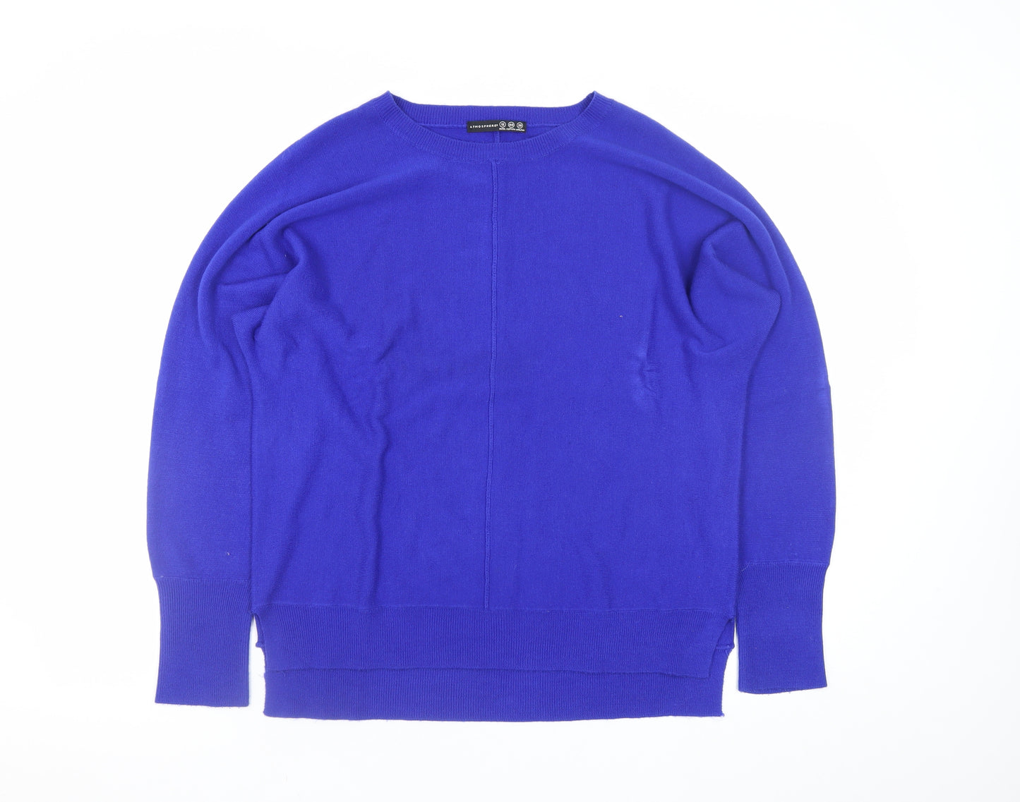Atmosphere Women Blue Acrylic Crew Neck Pullover Jumper Size 12