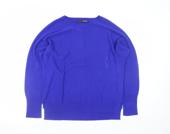 Atmosphere Women Blue Acrylic Crew Neck Pullover Jumper Size 12