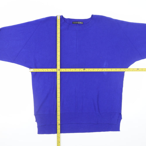 Atmosphere Women Blue Acrylic Crew Neck Pullover Jumper Size 12