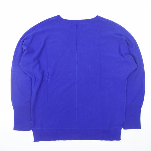 Atmosphere Women Blue Acrylic Crew Neck Pullover Jumper Size 12