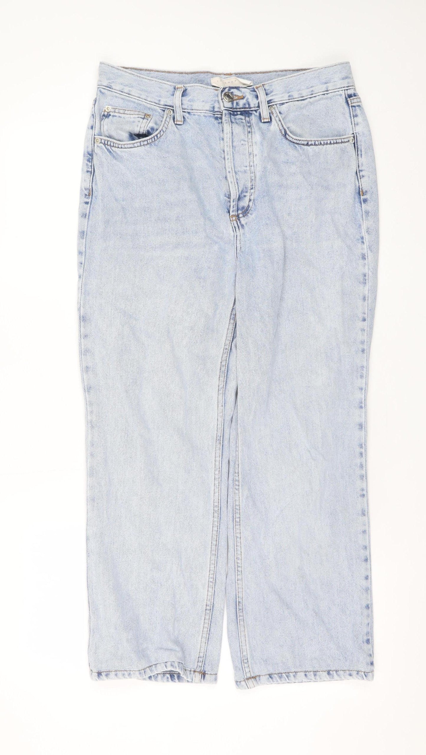 Topshop Unisex Light Blue Denim Straight Jeans W30 L28