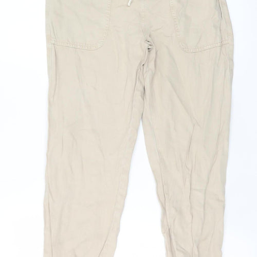 River Island Men's Beige Jogger Trousers Size 6R Elastic Waist Casual