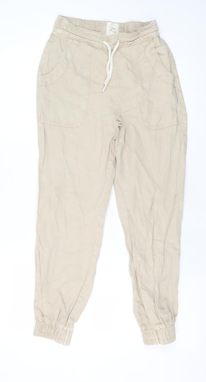 River Island Men's Beige Jogger Trousers Size 6R Elastic Waist Casual