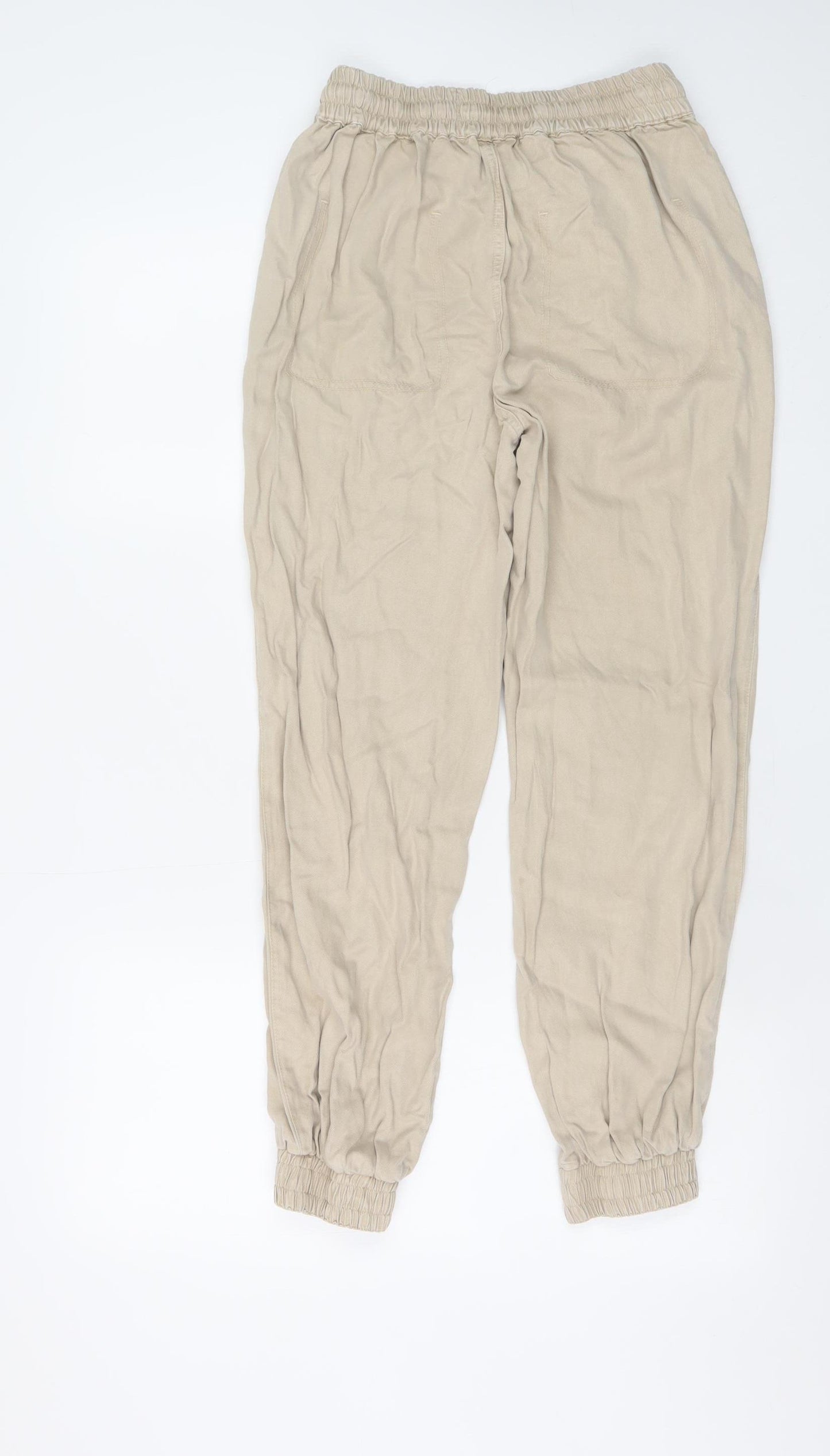 River Island Men's Beige Jogger Trousers Size 6R Elastic Waist Casual