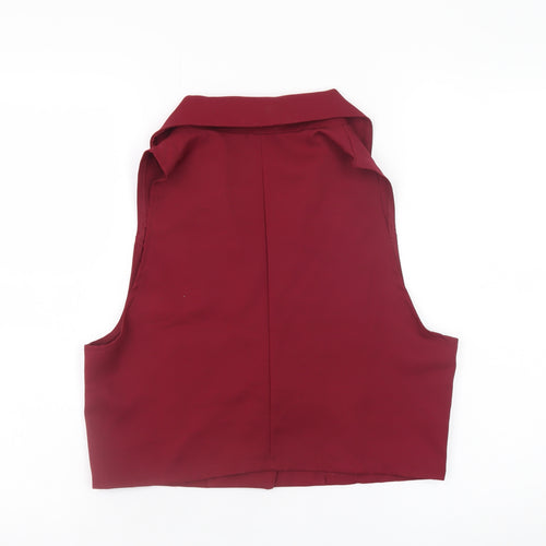 Boohoo Women's Red Suit Waistcoat UK 10 Tailored Sleeveless