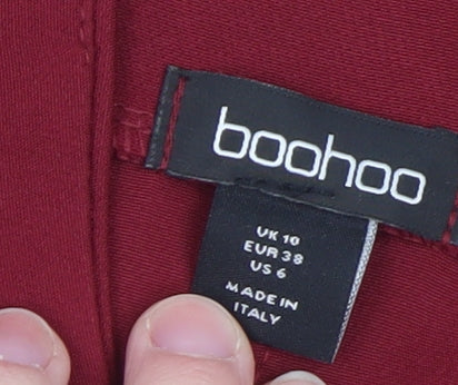 Boohoo Women's Red Suit Waistcoat UK 10 Tailored Sleeveless