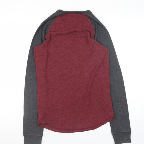 American Eagle Men’s Red Grey Long Sleeve Athletic Fit T-Shirt XS