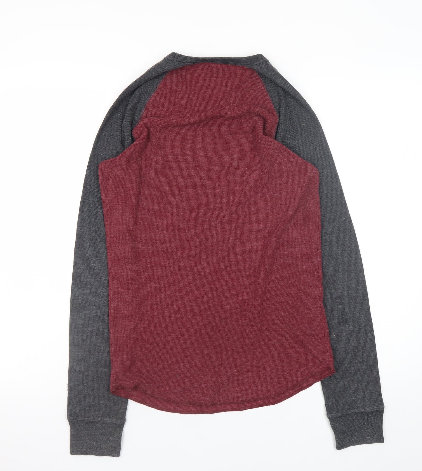 American Eagle Men’s Red Grey Long Sleeve Athletic Fit T-Shirt XS