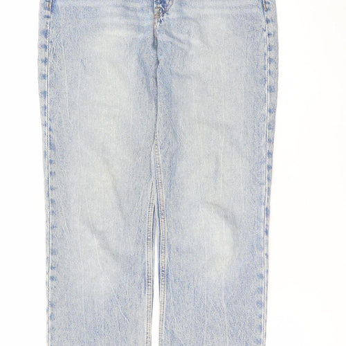 H&M Men Blue Straight Regular Fit Mid Rise Denim Jeans 30W 30L