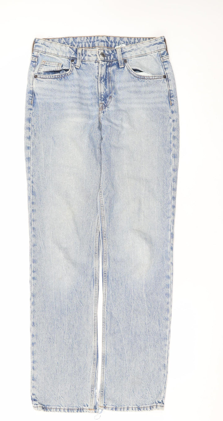 H&M Men Blue Straight Regular Fit Mid Rise Denim Jeans 30W 30L