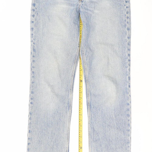 H&M Men Blue Straight Regular Fit Mid Rise Denim Jeans 30W 30L